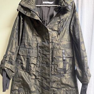 Blanc Noir Camo-Print Hooded Anorak Jacket